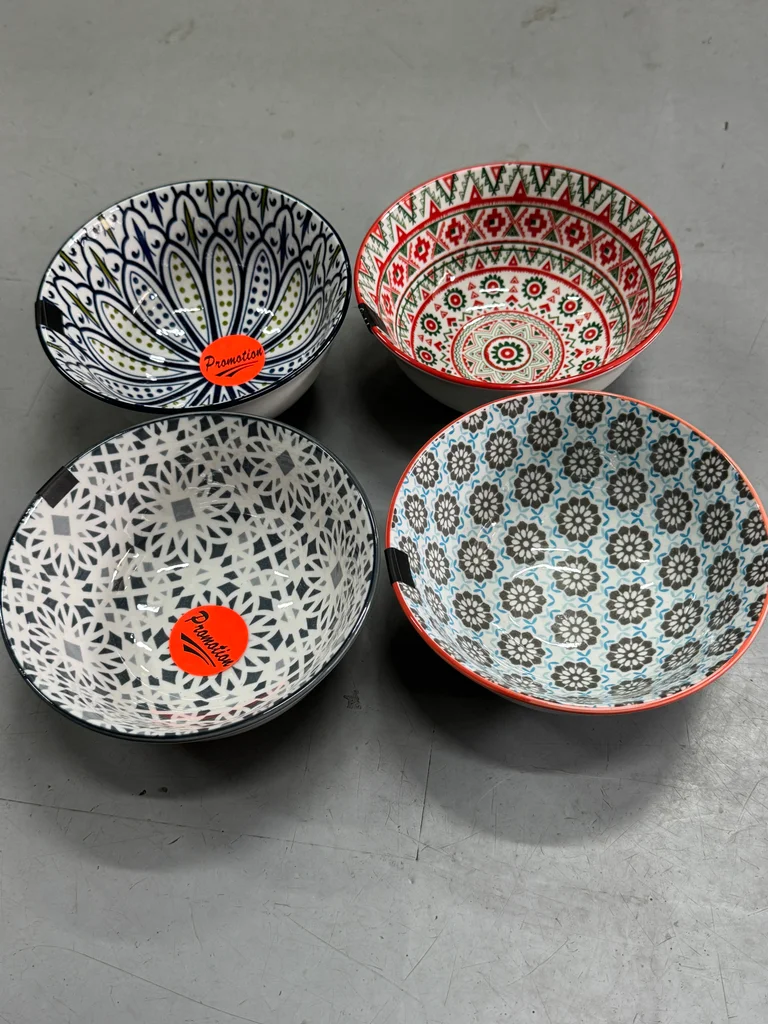 🍽️ Lot de 4 bols en porcelaine – motifs marocains – esprit artisanal ✨ – photo 2